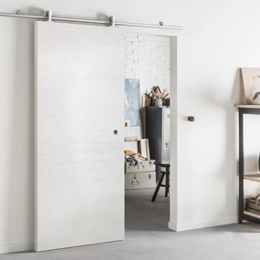 Porta scorrevole Mast in alluminio bianco, L 93 x H 212 cm, con binario Ermes Reversibile