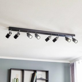 Luminex Faretto da soffitto Rondo nero/cromo, acciaio inox, a 8 luci.