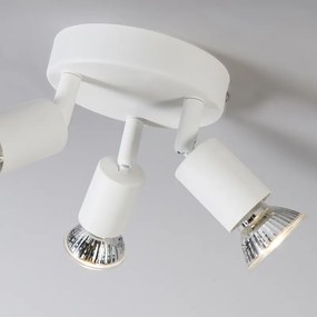 Faretto moderno bianco orientabile rotondo 3 luci - Jeany