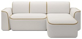 Divano angolare giallo/color crema (con penisola a destra/con chaise lounge) e rivestimento in bouclé Ume – ELTAP