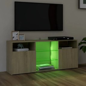 Mobile porta tv con luci led rovere sonoma 120x30x50 cm