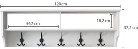 Appendiabiti a parete RANI 120x37,2 cm bianco