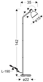 Lampada da terra ZUMBA 1xE27/40W/230V bianco/nero