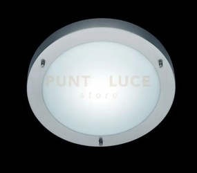Condus plafoniera da bagno tonda acciaio + vetro d.32cm attacco e27...