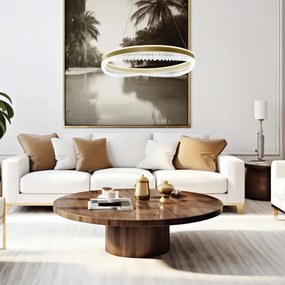 Lampadario LED a sospensione con filo LED/52W/230V diametro 60 cm oro