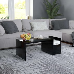 Tavolino Da Salotto Nero 90x45x35 Cm İn Legno Multistrato /