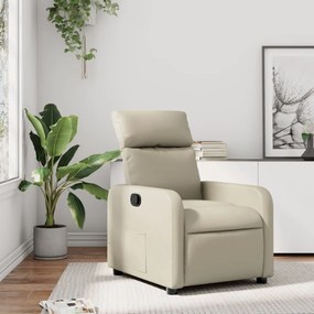 Poltrona Reclinabile Crema İn Similpelle /