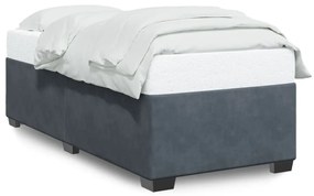 Giroletto Senza Materasso Grigio Scuro 90x200 Cm Velluto /