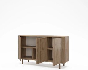 Cassettiera di colore naturale con effetto rovere 138x80x40 cm Salma – Marckeric