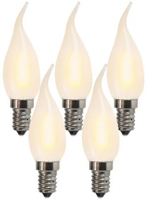 Set di 5 lampadine LED a candela opaca E14 BXS35 1W 100 lumen 2200K