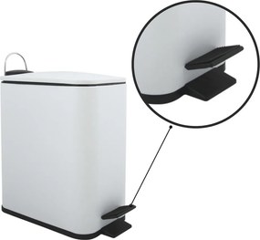 Cestino per la spazzatura bianco opaco in acciaio con pedale 5 l Erik – Spirella