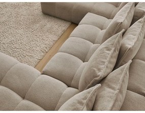 Divano angolare grigio tortora allungabile e con contenitore (penisola a sinistra/a U) con rivestimento in ciniglia Everest – Bobochic Paris