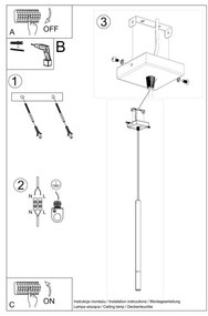 Lampadario su filo MOSAIC 1xG9/12W/230V nero/rame