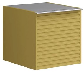 Struttura semi colonna da bagno Pixel 1 anta laccato opaco giallo sole L 40 x H 40 x P 45.5 cm