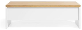 Kave Home - Tavolino rialzabile Abilen impiallacciato rovere e laccato bianco 110 x 60 cm FSC 100%