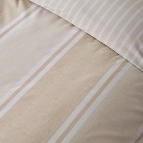 Set copripiumino e federa beige per letto matrimoniale 3 pezzi 200x200 cm Banded Stripe – Catherine Lansfield