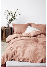 Federa di lino marrone terracotta , 70 x 90 cm Cafe Creme - Linen Tales