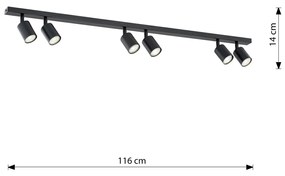Lampadario da Soffitto FLASH 6 Black GU10