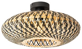 Lampada da soffitto orientale in bambù nero 40 cm - Ostrava
