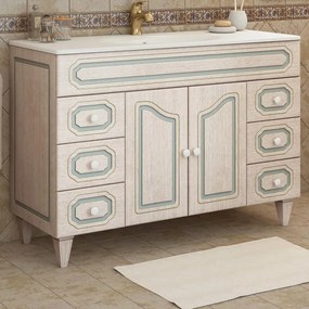 Mobile da bagno sospeso sotto lavabo L 120 x H 83 x P 49 cm beige, 2 ante BADEN HAUS Caravaggio