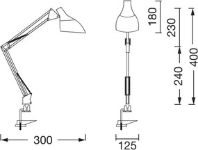 Osram - Lampada da scrivania con clip DESK LINE 1xE27/11W/230V nera