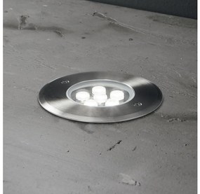 Ideal Lux - Lampada LED segnapasso FLOOR LED/6W/230V diametro 12 cm CRI 90 IP67 cromo