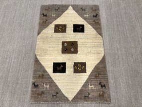 Gabbeh Tappeto 130x80 Beige (Iran) Annodato A Mano