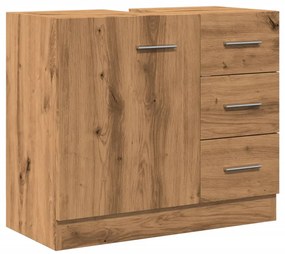 Mobile lavabo rovere artigianale 63x30x54 cm in truciolato