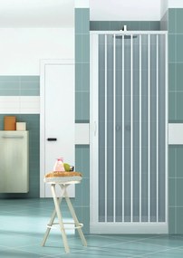 Porta Parete Doccia 90 cm 1 Anta a Soffietto in PVC H185 Caldoni Vens Bianco...