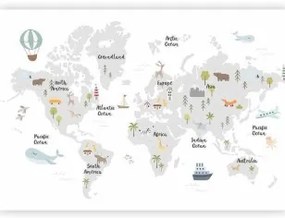Carta da parati - Minimalist Map for Childrens Room Standard 400x280