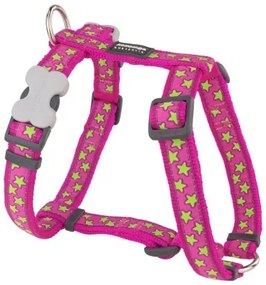 Imbracatura per Cani Red Dingo STYLE STARS LIME ON HOT PINK 36-54 cm 30-48 cm