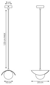 Lampada a sospensione a cavo RITUAL 1xG9/8W/230V bianca