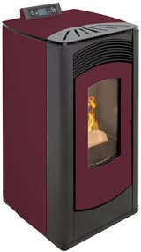 Stufa a pellet Euro Alpi ROCCA CANALIZZATA 2 USCITE 13,18 kW Colore Bordeaux