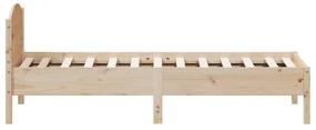 Giroletto con testiera 90x190 cm in legno massello di pino