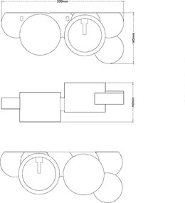 Applique da Parete 2xG9 in Gesso Pitturabile  - Serie VOLUMI