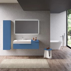 Mobile sottolavabo e lavabo Ginevra per vasca a sinistra avio L 120 x H 36 x P 51 cm