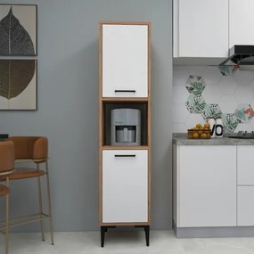 Colonna Multiuso Da Cucina 2 Ante E Vano Centrale 35x35x154 Adel Rovere E Bianco
