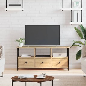 Mobile Tv Rovere Sonoma 102x33x45 Cm Legno Multistrato E Ferro /