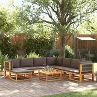 Set Divano Giardino 9 pz con Cuscini Legno Massello di Acacia 3278838