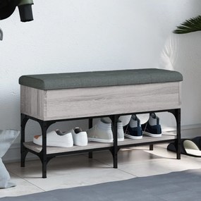 Panca Porta Scarpe Grigio Sonoma 82x32x45 Cm Legno Multistrato /
