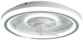 Plafoniera a LED bianca con telecomando e ventilatore Alan - SULION