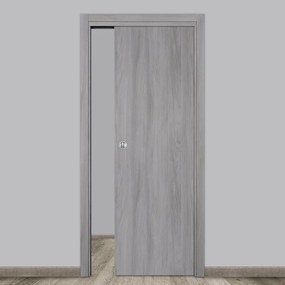 Porta scorrevole Gray Elm grigio L 60 x H 210 cm reversibile