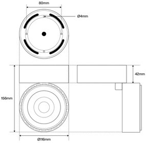 Applique LED 36W da Parete e Soffitto Orientabile Nero 60° CCT 135lm/W