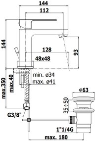 Paffoni Elle EL075CR Miscelatore Monocomando Lavabo con scarico automatico Cromo