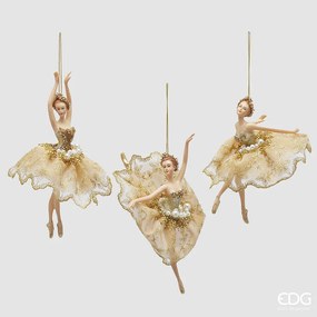 EDG - Enzo De Gasperi addobbo di natale Ballerina set 3 pezzi assortiti h 17 cm