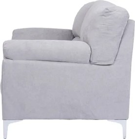 Divano in tessuto a 2 posti 146 cm braccioli imbottito GIADA Grigio Chiaro