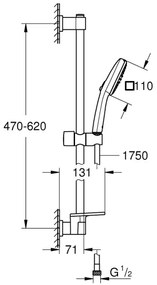GROHE 26929001 - Set doccia VITALIO COMFORT 110 600 mm cromo lucido