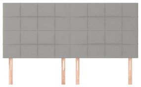Testiera 4 pz grigio chiaro 80x5x78/88 cm in tessuto