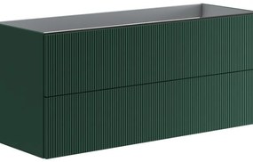 Mobile da bagno sotto lavabo Opera verde laccato opaco L 119.5 x H 50 x P 45.5 cm 2 cassetti, lavabo non incluso