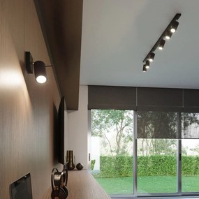 Plafoniera da soffitto in Acciaio 6xGU10 RING 6L Nera da interno